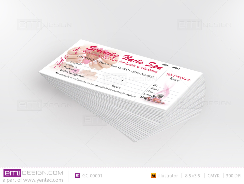 Gift Certificate Template GC-00001
