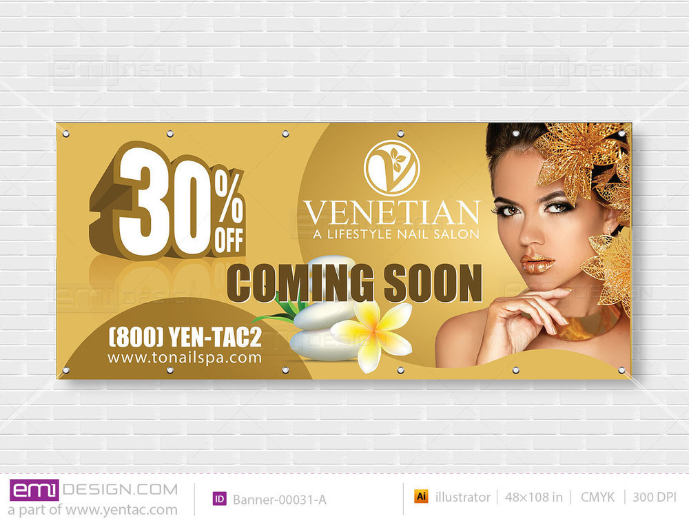 Outdoor Banner - Size 4x9 With Picture Template: 00031-A