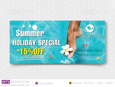 Banner - Outdoor Size 4x9 No Picture Template: 00036-B