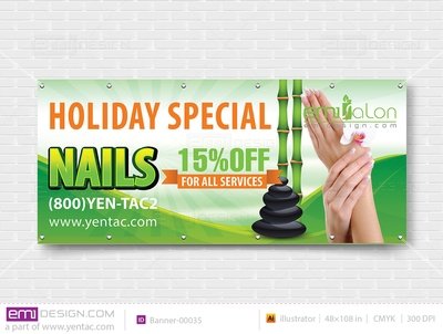 Banner - Outdoor Size 4x9 No Picture Template: 00035-B