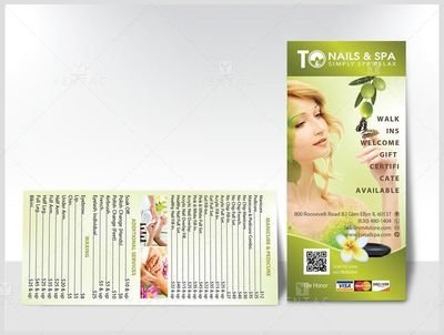 04.2 - Menu Take Out Branding - Rack Card - Size 4x9 - Custom Design & Printing