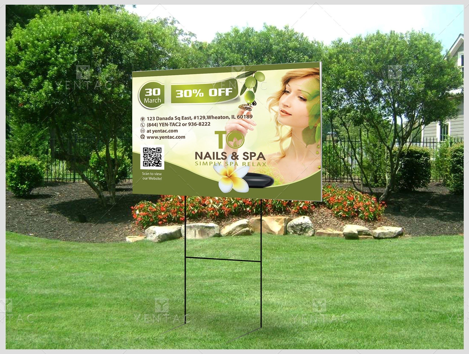 05.3 - Outdoor Banner Yard Sign - Size 2x3 Feet - 3011