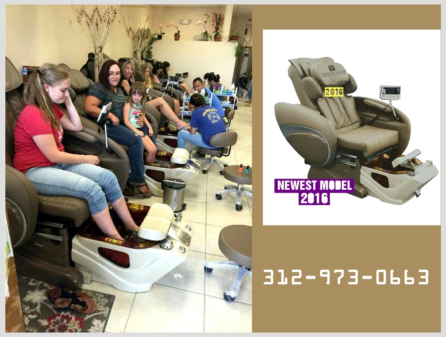 New 2016 Spa Pedicure Chair Massage F-8000 For Nail Salon Owner