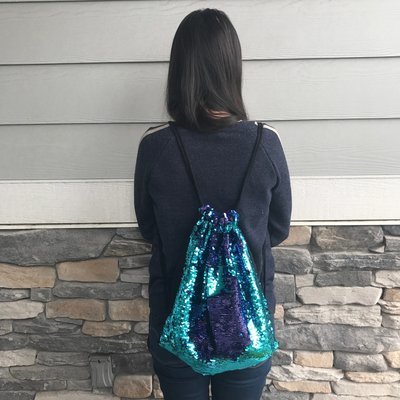 Reversible Sequin Drawstring Backpack