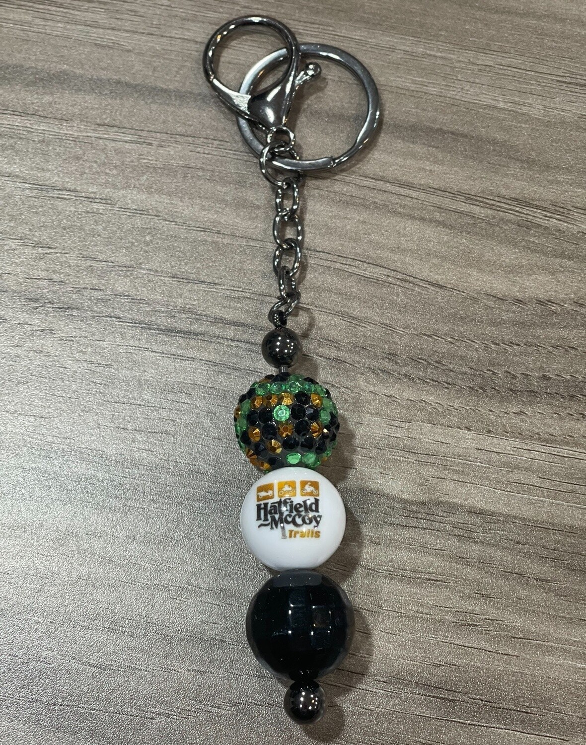 Hatfield McCoy Trails Keychains, Beads: Multi-colored Crystals