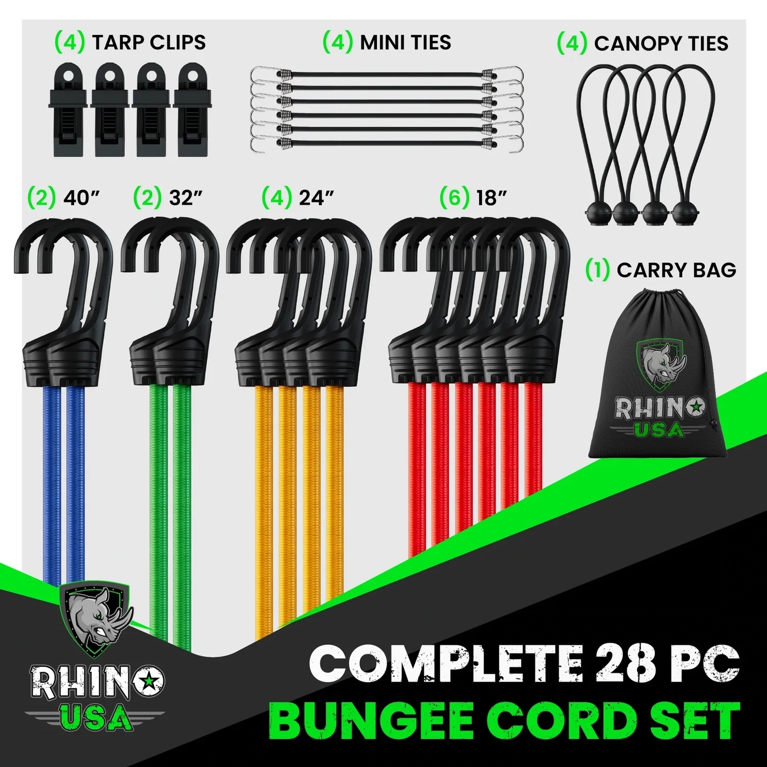 28 PIECE BUNGEE CORD SET