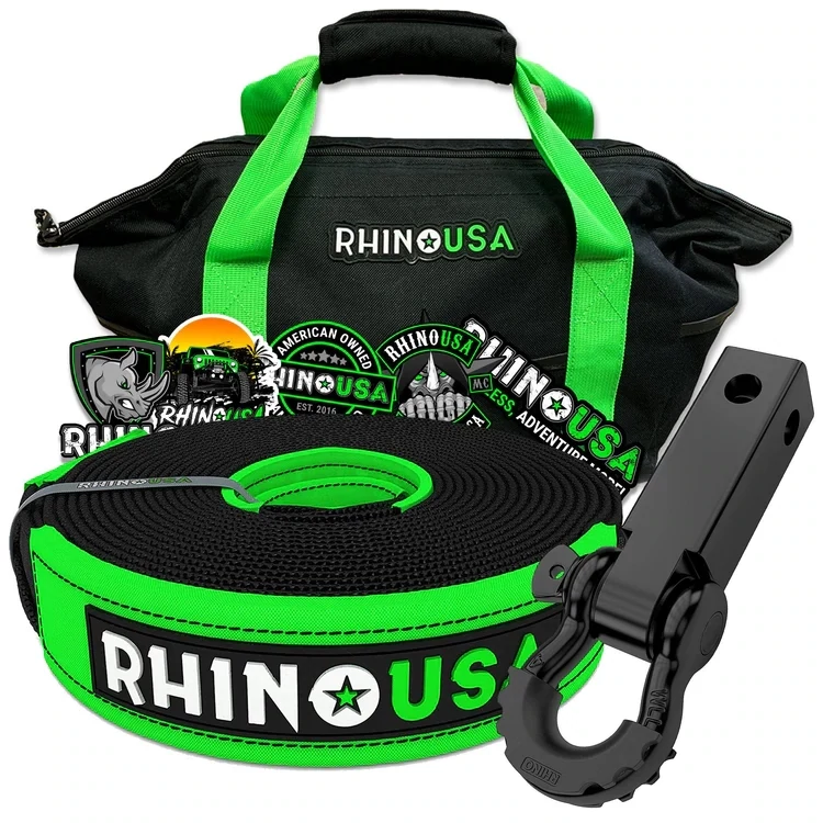 30&#39; TOW STRAP &amp; SHACKLE HITCH RECEIVER COMBO