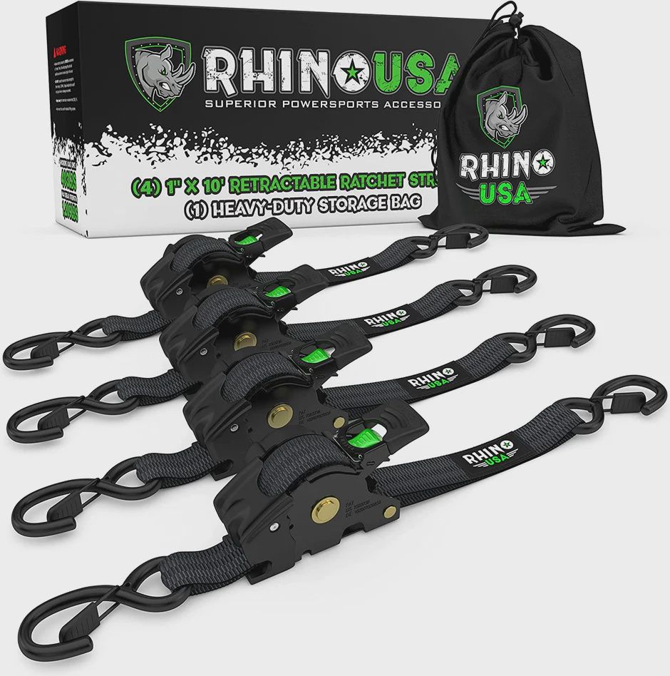 1" X 10' RETRACTABLE RATCHET STRAPS (4 PACK)