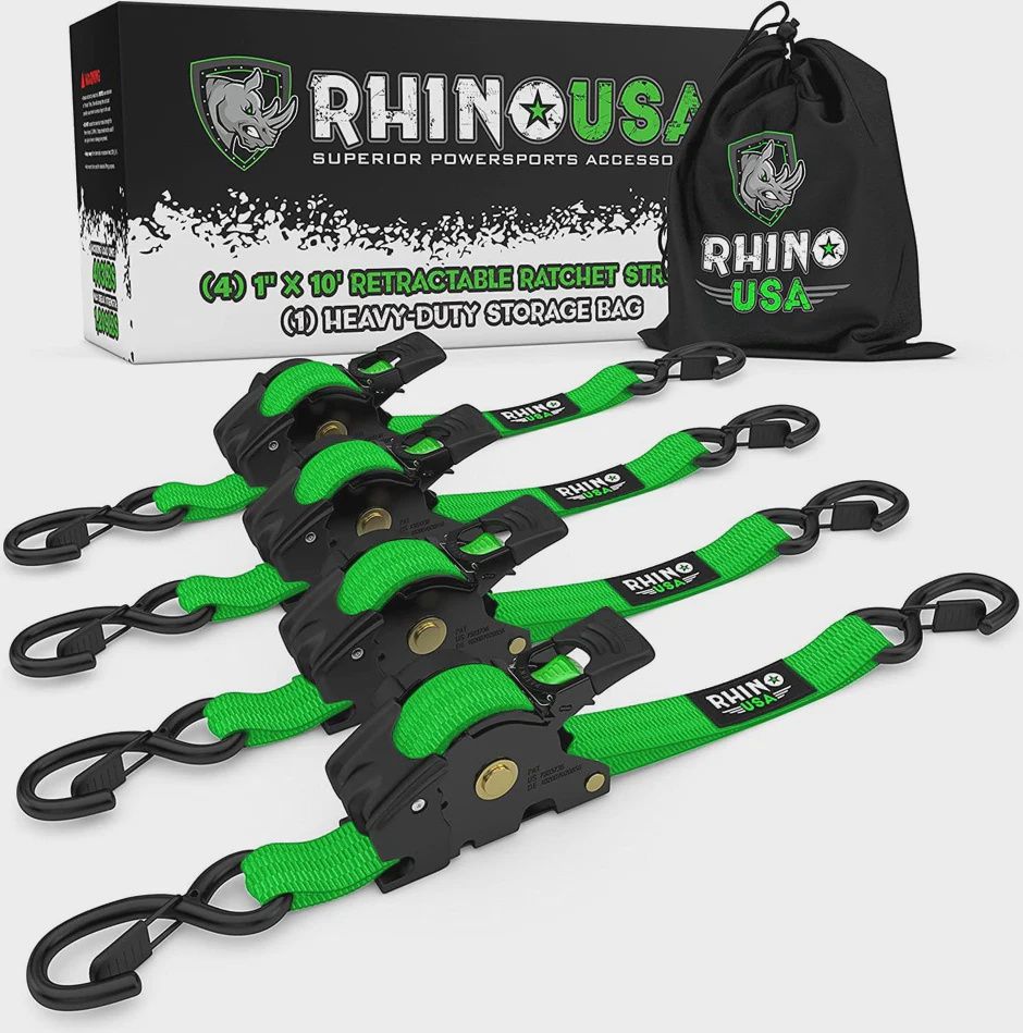 1&quot; X 10&#39; RETRACTABLE RATCHET STRAPS (4 PACK)