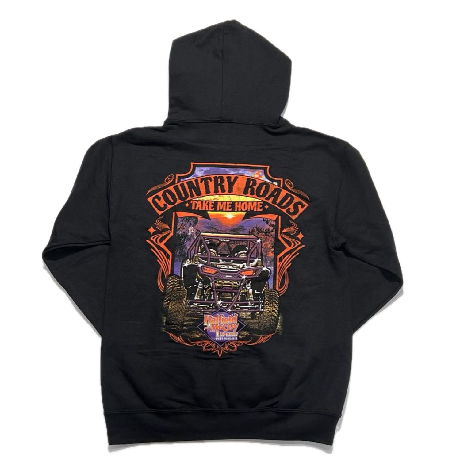 Hatfield McCoy Trails Country Roads Hoodie, Size: SMALL, Color: BLACK
