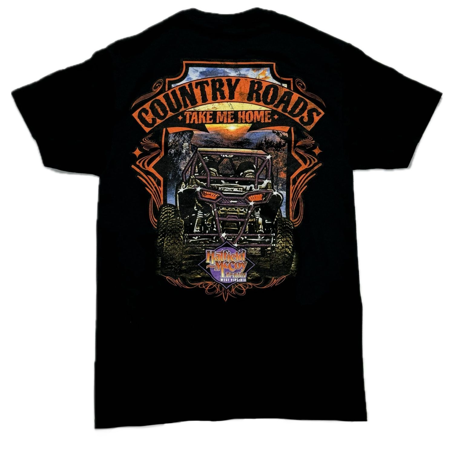 Hatfield McCoy Trails Country Roads T-Shirt, Size: SMALL, Color: BLACK