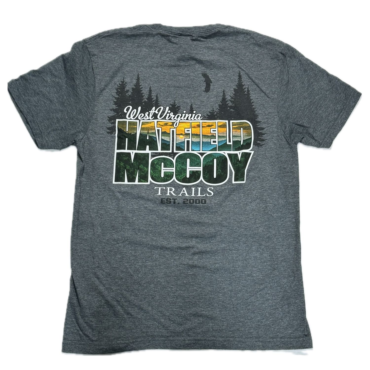 Hatfield McCoy Trails Mountain View T-Shirt, Size: SMALL, Color: DARK GRAY