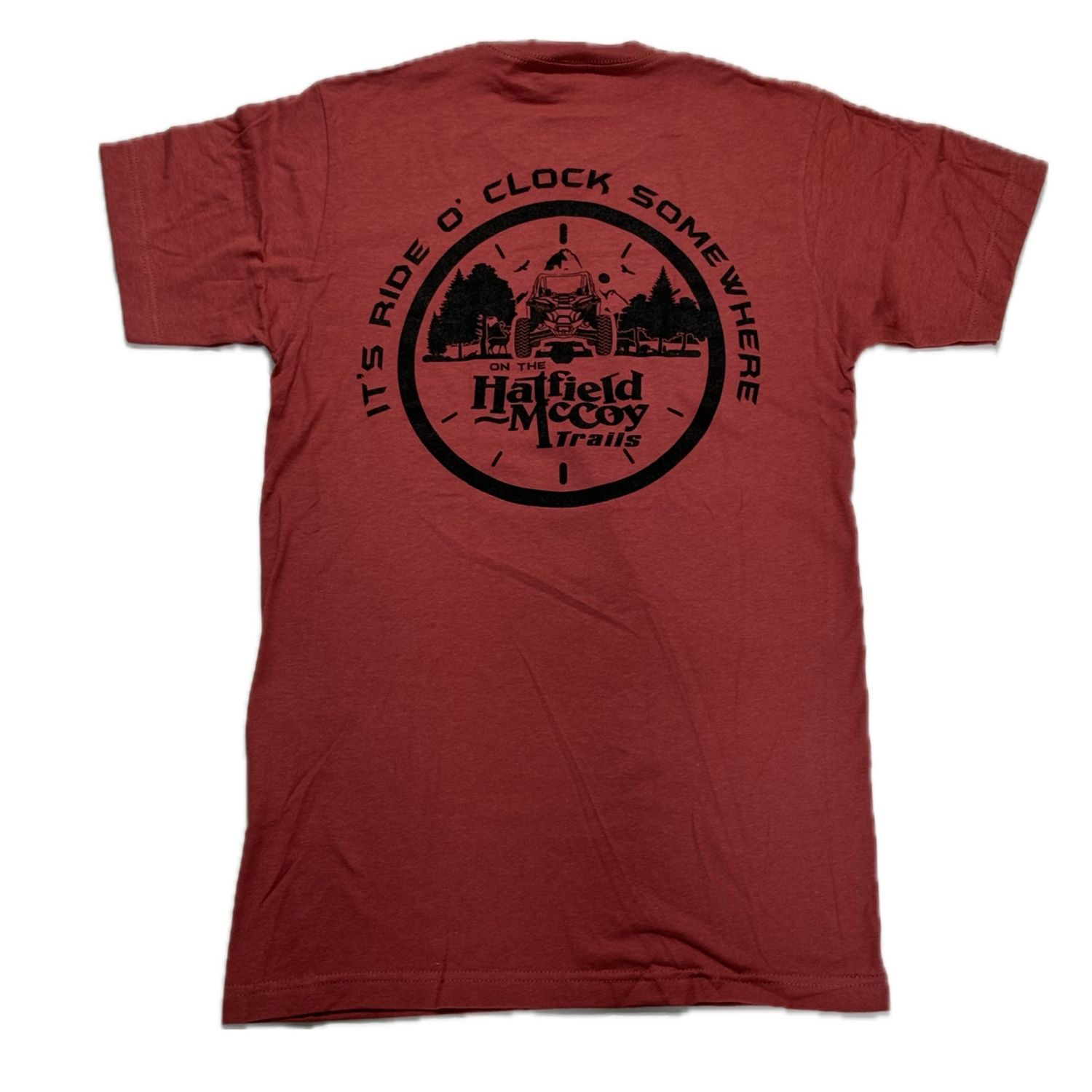 Hatfield McCoy Trails Ride O&#39;Clock T-Shirt, Size: SMALL, Color: MAROON
