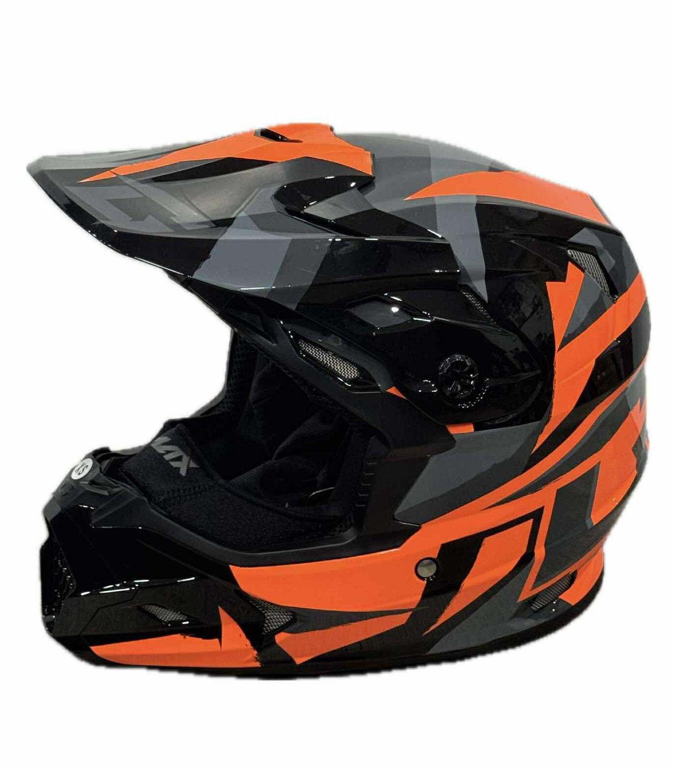 GMAX SPLINTER HELMET BLACK/ORANGE