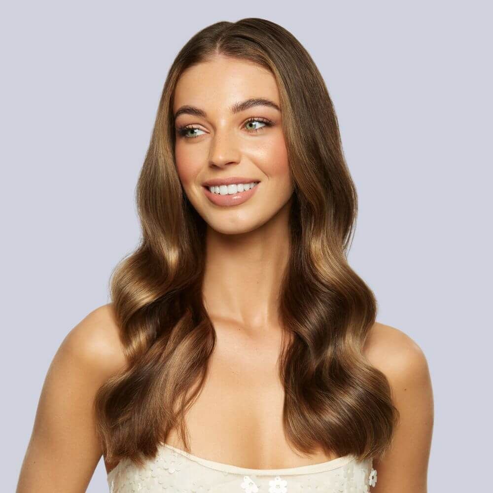 Stranded Human hair clip-in extension 16&quot;