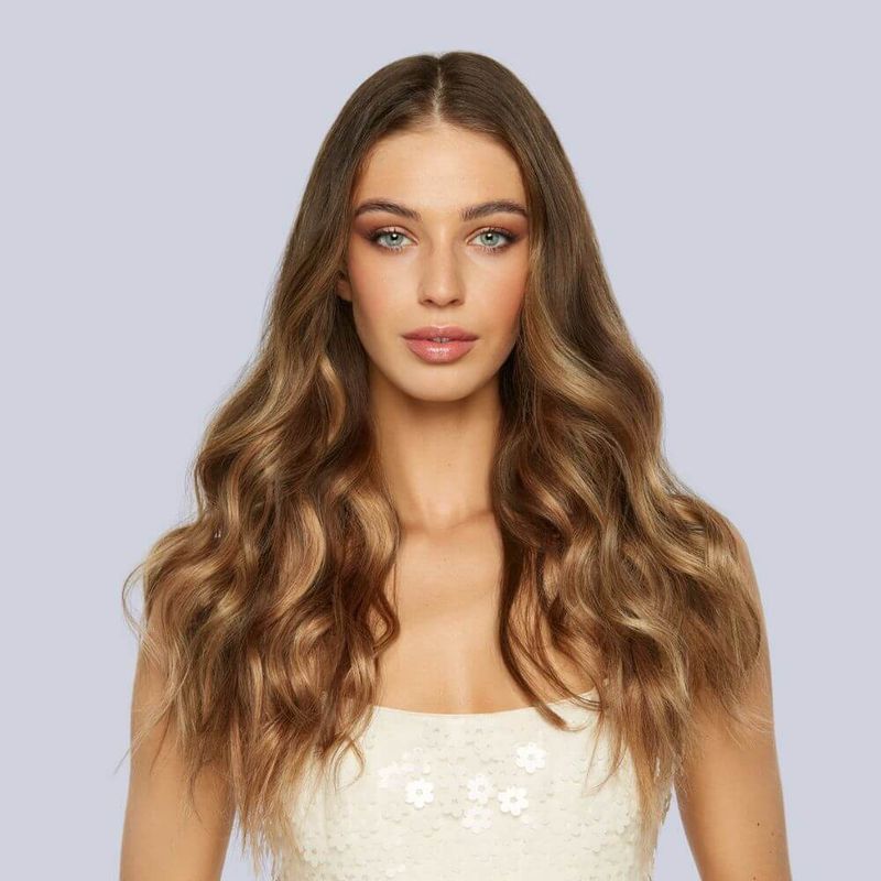 Stranded Human hair clip-in extension 20&quot;