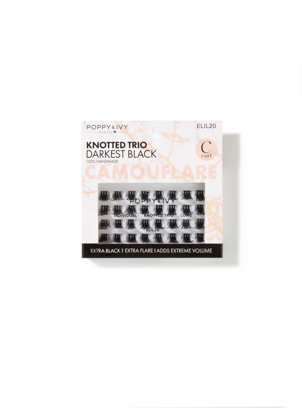 Poppy &amp; Ivy Camouflare Knotted Individual Lashes, Style: ELIL20 - Knotted Trio Long