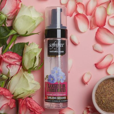 Sofn'free curling Mousse With Flaxseed Oil and Rosewater