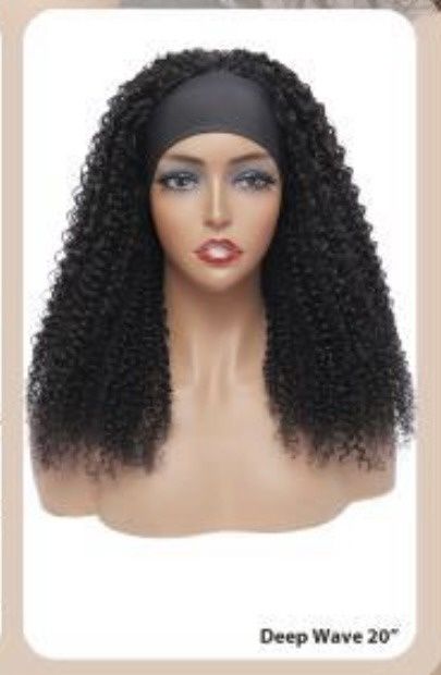 Headband Wig Deep Wave 20&quot; Natural