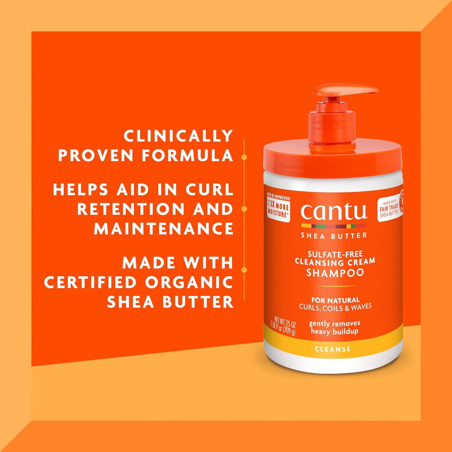 Cantu Shea Butter for Natural Hair Cleansing Cream Shampoo – Salon Size 25 oz
