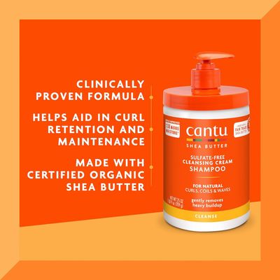 Cantu Shea Butter for Natural Hair Cleansing Cream Shampoo – Salon Size 25 oz