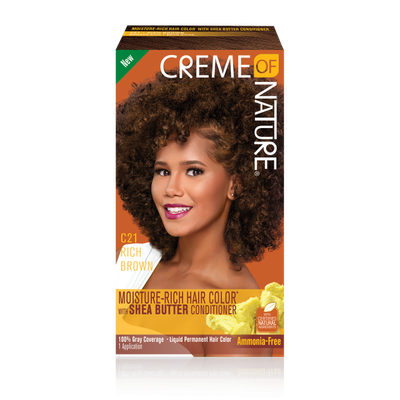 Creme of Nature Moisture-Rich Hair Colour with Shea Butter Conditioner - Rich brown C21