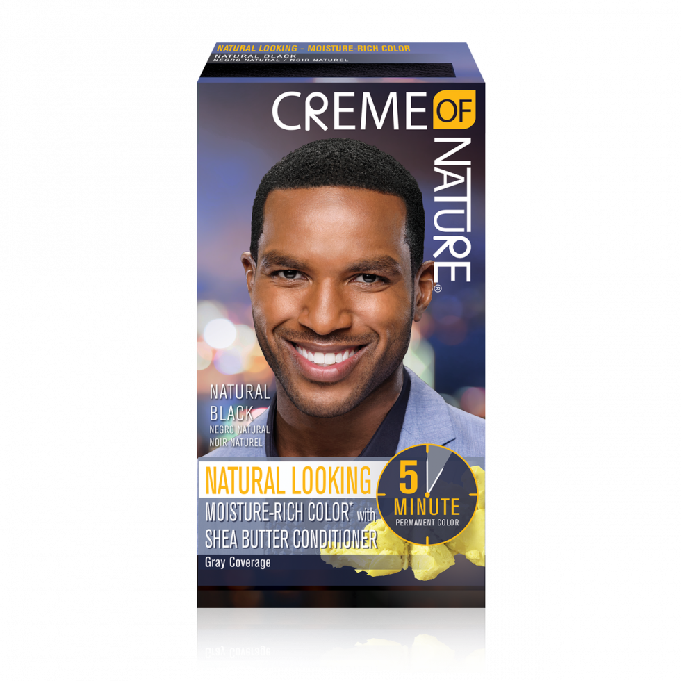 Creme of Nature Liquid Men Hair Colour with Shea Butter Conditioner - Natural Black