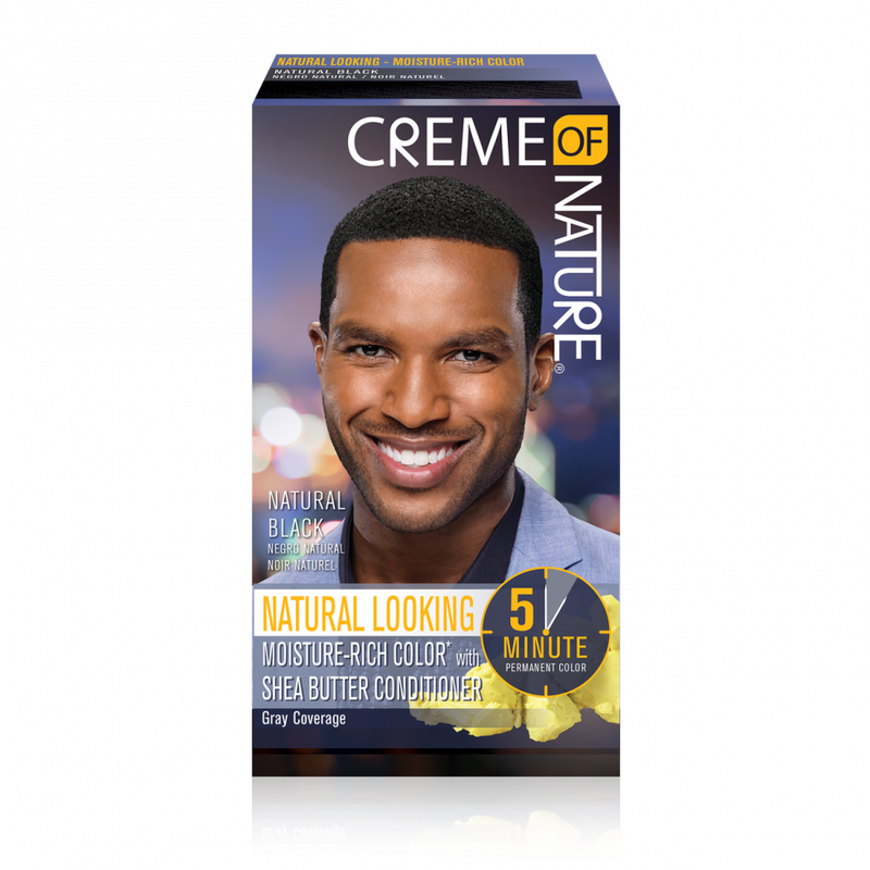 Creme of Nature Liquid Men Hair Colour with Shea Butter Conditioner - Natural Black