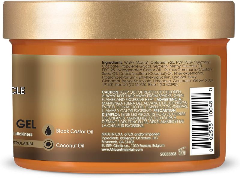 African Pride Black Castor Miracle Braid Lock Twist Gel 8 oz