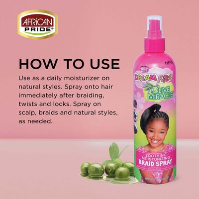 African Pride Dream Kids Soothing Moisturizing Braid Spray, 12FL OZ