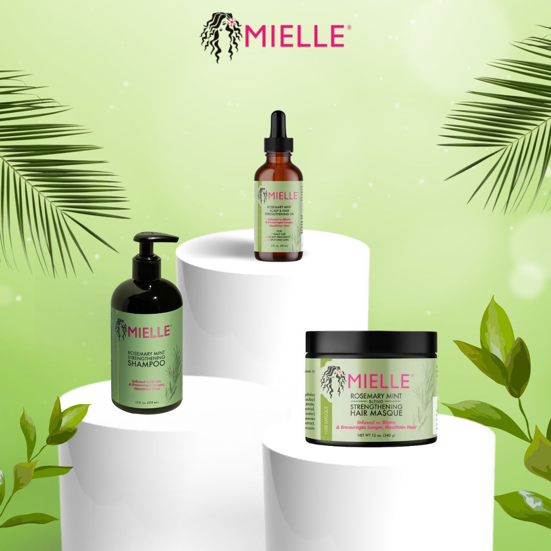 Mielle Rosemary Mint Bundle - Serum, Shampoo &amp; Masque