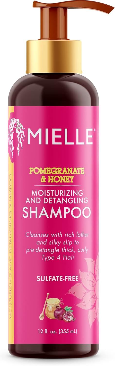 Mielle Organics Pomegranate &amp; Honey Moisturising Detangling Sulphate-Free Shampoo For Type 4 Curly Hair 355ml