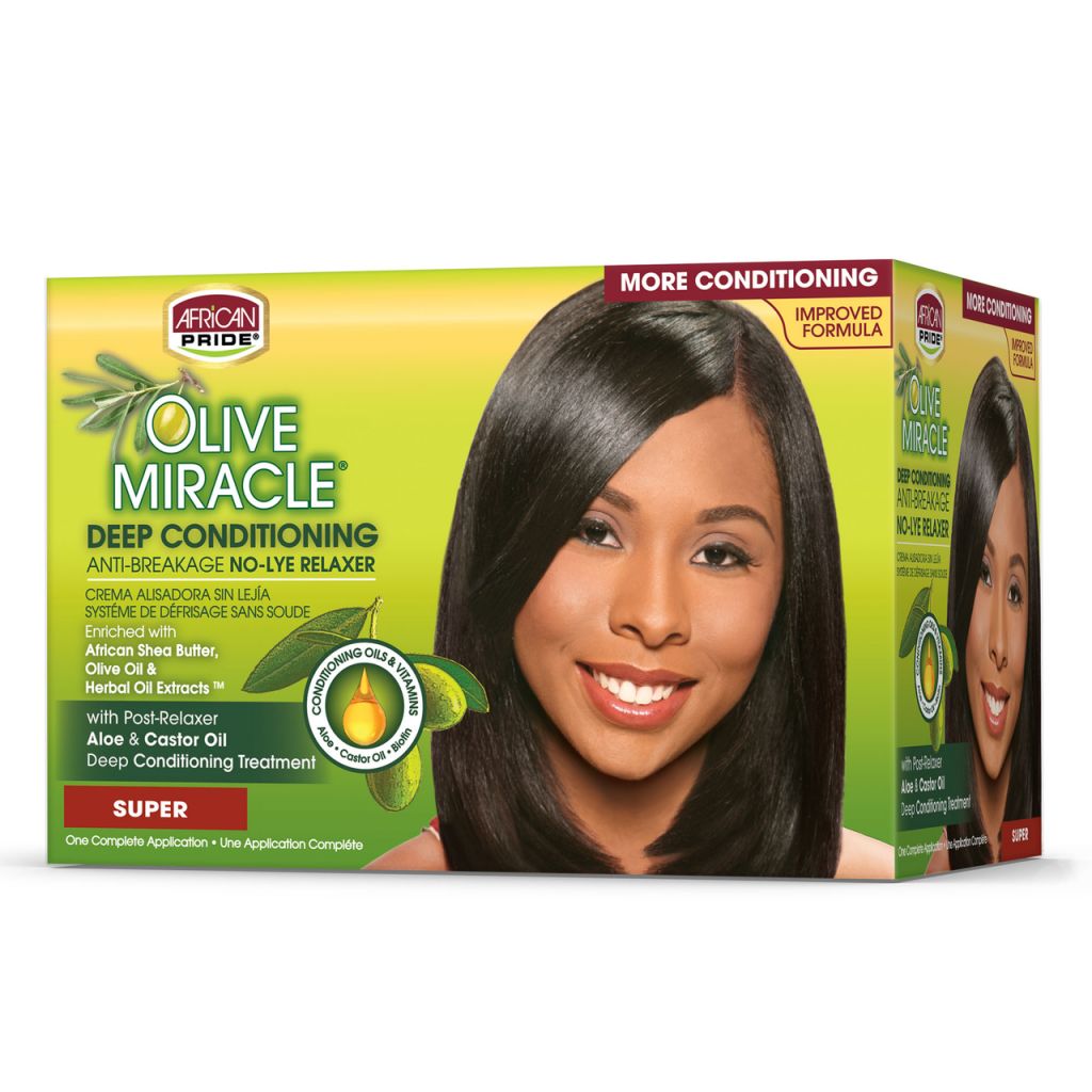 African Pride  Olive Miracle No Lye Relaxer Super