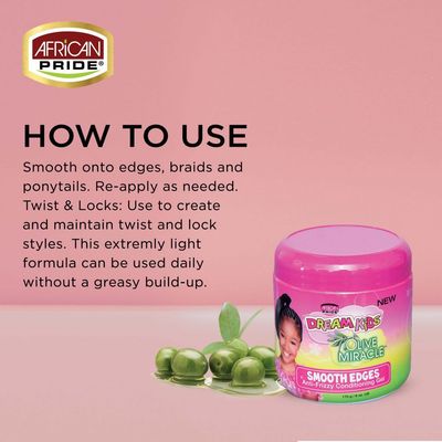 African Pride Dream Kids smooth Edges Anti-Frizzy Conditioning Gel