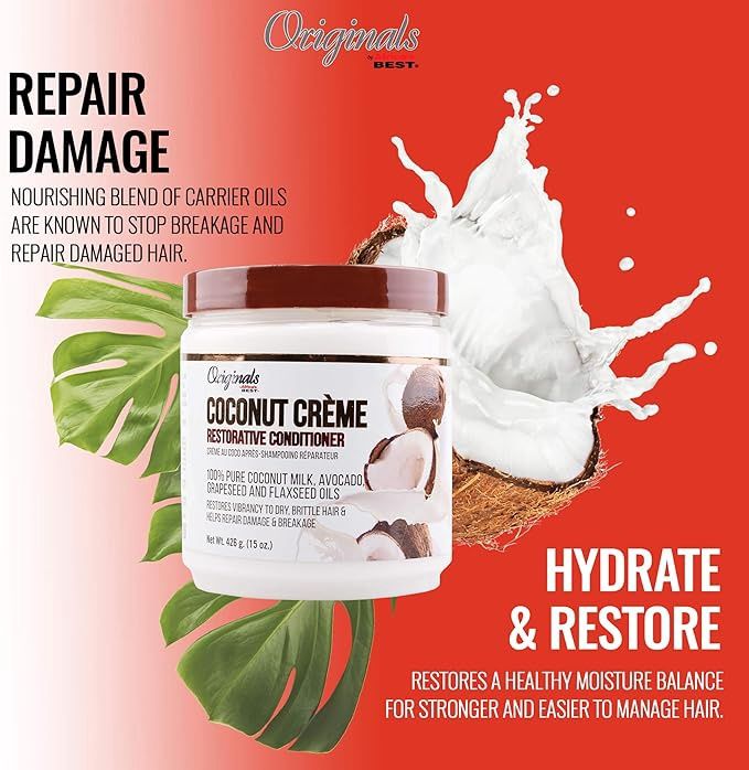 Africa&#39;s Best Coconut Creme Regenerative Conditioner 100% Coconut Milk Moisture