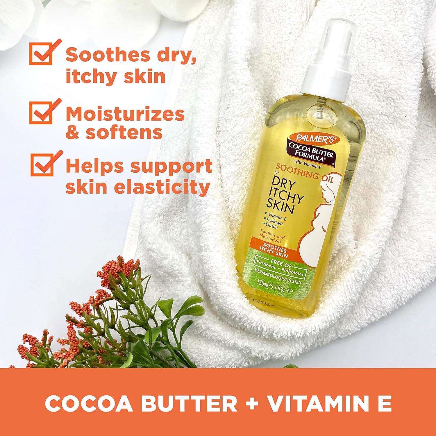 Palmer&#39;s Cocoa Butter Formula Soothing Oil for Dry, Itchy, Skin 150ml