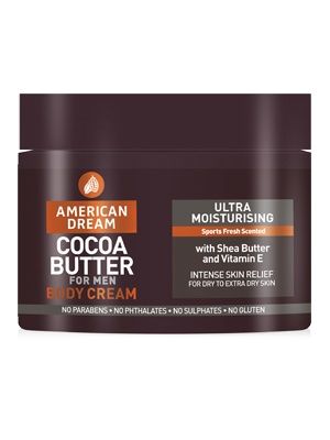 American Dream Cocoa Butter Body Cream for Men - Ultra Moisturising Body Butter with a Sport Fresh Scent