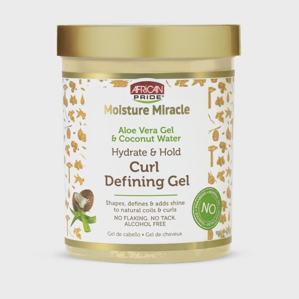 African Pride Moisture Miracle Aloe &amp; Coconut Water Hydrate &amp; Hold Curl Defining Gel 18oz