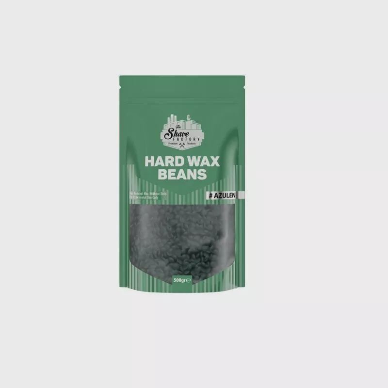 The Shave Factory Hard Wax Beans 500g Azulen Hot Wax Beads Hair Removal - Green