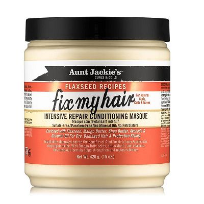 Aunt Jackie’s | Curls &amp; Coils | Flaxseed Recipes Fix My Hair Intensive Repiar Conditioning Masque 426g