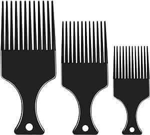 3 Pieces Afro Pik Comb Black TG2470