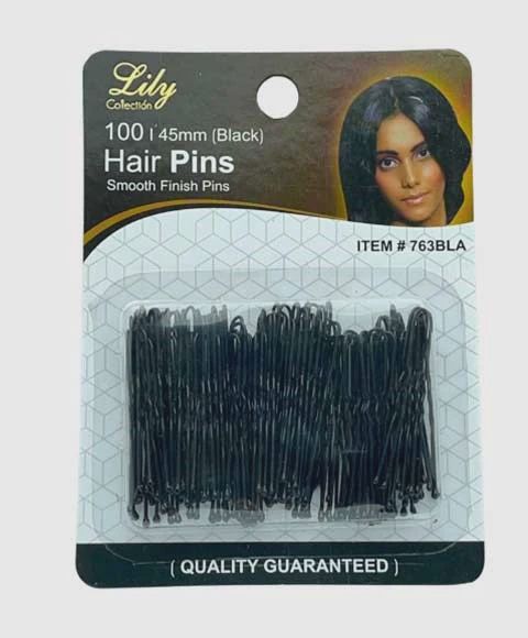 Lily Collection Hair Pins 45mm Black