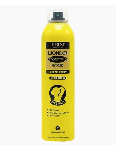 EBIN Wonder Lace Bond Ponytail Freeze Spray, strenght: Yellow- Mega Hold