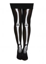Adult Tights Skeleton Print