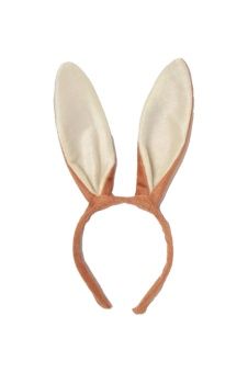 Brown/Black Fabric Bunny Ears Aliceband