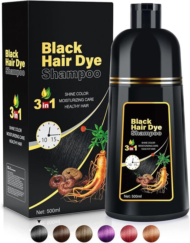 Gee Magic Black Hair Dye Shampoo 3 in 1 for Women and Men for Gray Hair Coverage Hair Colour Shampoo