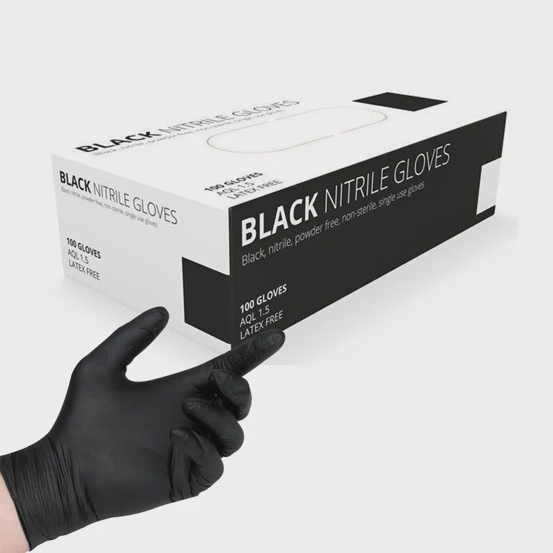 Black Nitrile Gloves Powder Free (100 pcs)