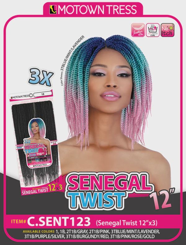 Motown Crochet Senegal Twist Braids 3x12&quot;