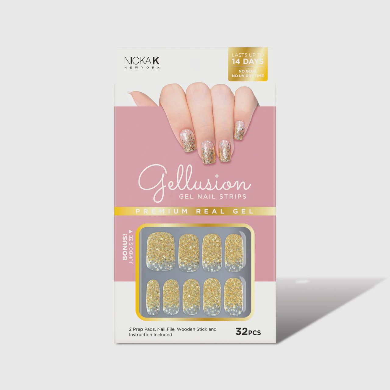 Nicka K Gellusion Gel Nail Strips, Style: NSG001