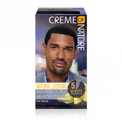 Creme of Nature Liquid Men Hair Colour with Shea Butter Conditioner - Jet Black